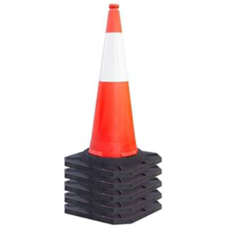TM FIBER OPTICS MALAYSIA SAFETYCONE39100 RUBBER BASE 5KG C/W REFLECTIVE COLLAR