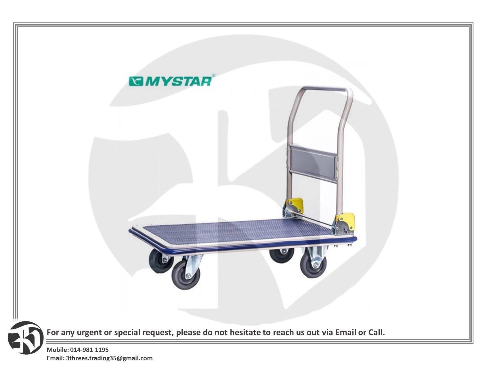 Mystar M03-MM301 Metal Hand Truck Foldable Handle Series 300kg
