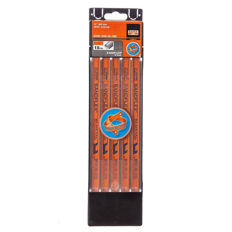 QP 10p 12"x18T Bahco Sandflex Hacksaw Blade 3906-300-18
