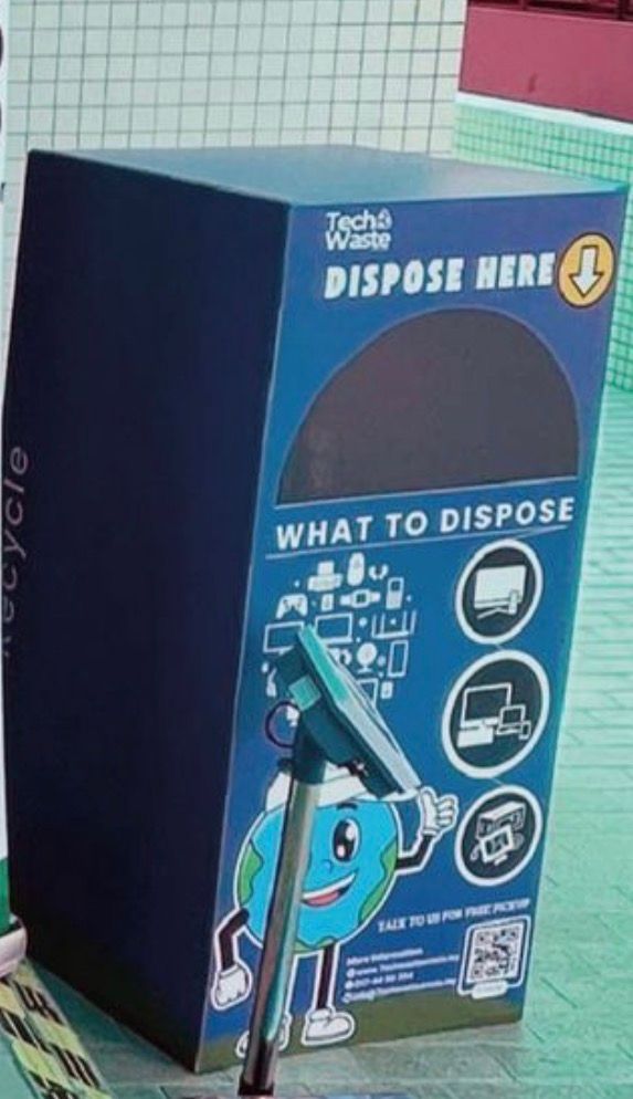 Dispose Here BOX -Iron Structure Cover With Acrylic Surface & Sticker