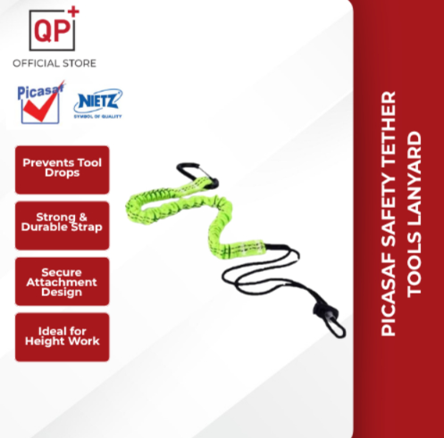 PICASAF SAFETY TETHER TOOLS LANYARD WITH ALUMINIUM CARABINER l TALI PINGGANG CARABINER l 吊绳带快挂钩-