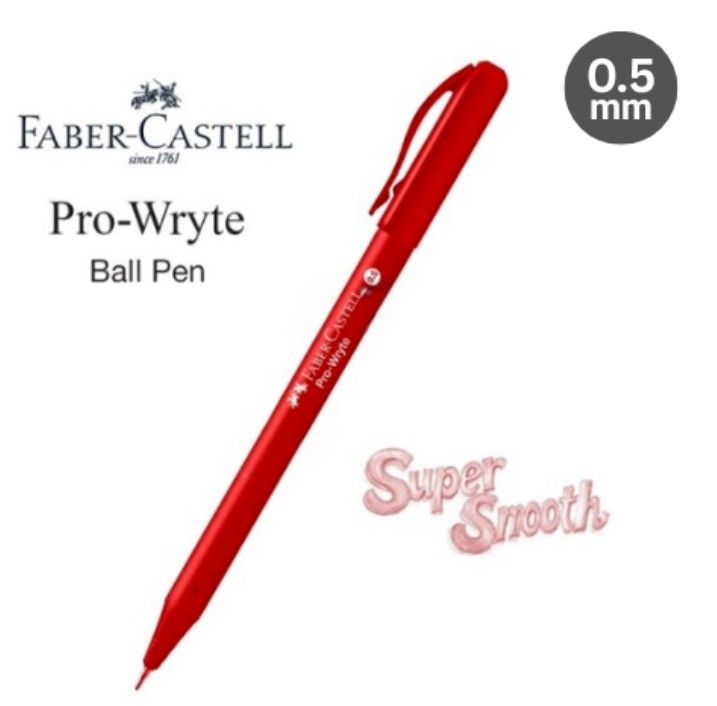 Faber-Castell Pro-Wryte Ball Pen ( 0.5 / 0.7 ) 12pcs or 6pcs 650121 Red 0.5 6pcs PEN-650199-KK