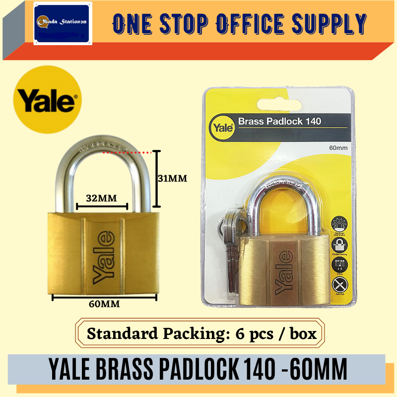 YALE BRASS PADLOCK V140 - 60MM /Yale /Padlock /Brass Padlock/V140 /60mm /Heavy Duty Padlock /Yale Brass Padlock