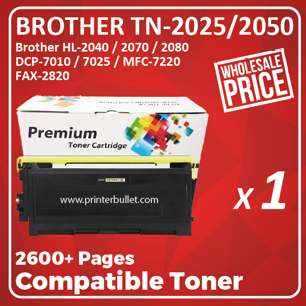 Brother TN-2025 Toner Cartridge For Brother HL-2030 / HL-2040 / HL-2070N / HL-2080 / DCP-7010 / DCP-7025 / MFC-7220 / MFC-7225 / MFC-7420 / MFC-7820N / FAX-2080 / FAX-2020 FAX-2820 FAX-2910 FAX-2920 Printer Toner