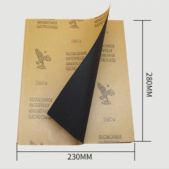 Sandpaper Sheet (A4) / Kertas Pasir / Abrasive Sandpaper GRIT / Waterproof Sand Paper / Sanding Sheet # Silicon Carbide # GRIT P60 - P2000 # Usage In Dry & Wet Condition # Polishing & Scraping # RS2000 ( KTT : 1 Paket @ 10 Keping )