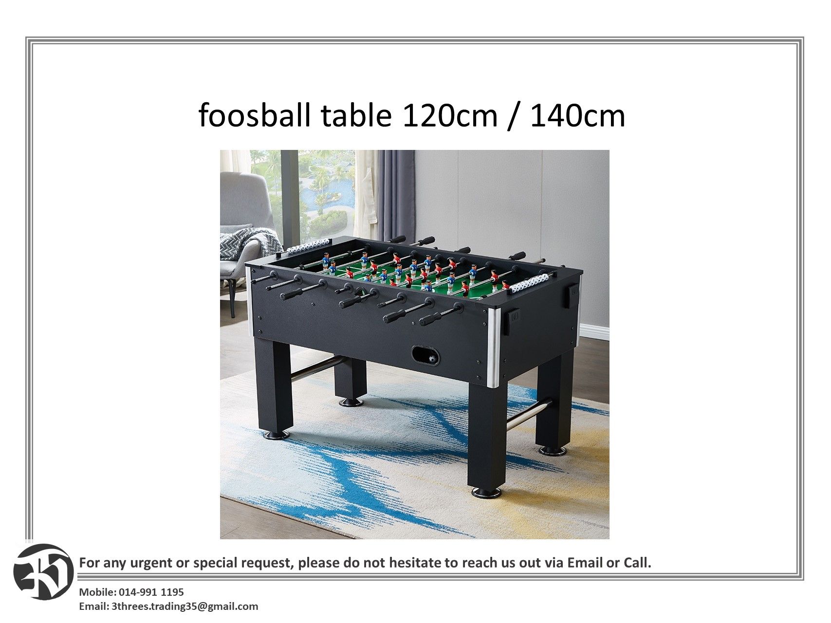 foosball table TS-4892 (120cm) / TS-5565 (140cm)