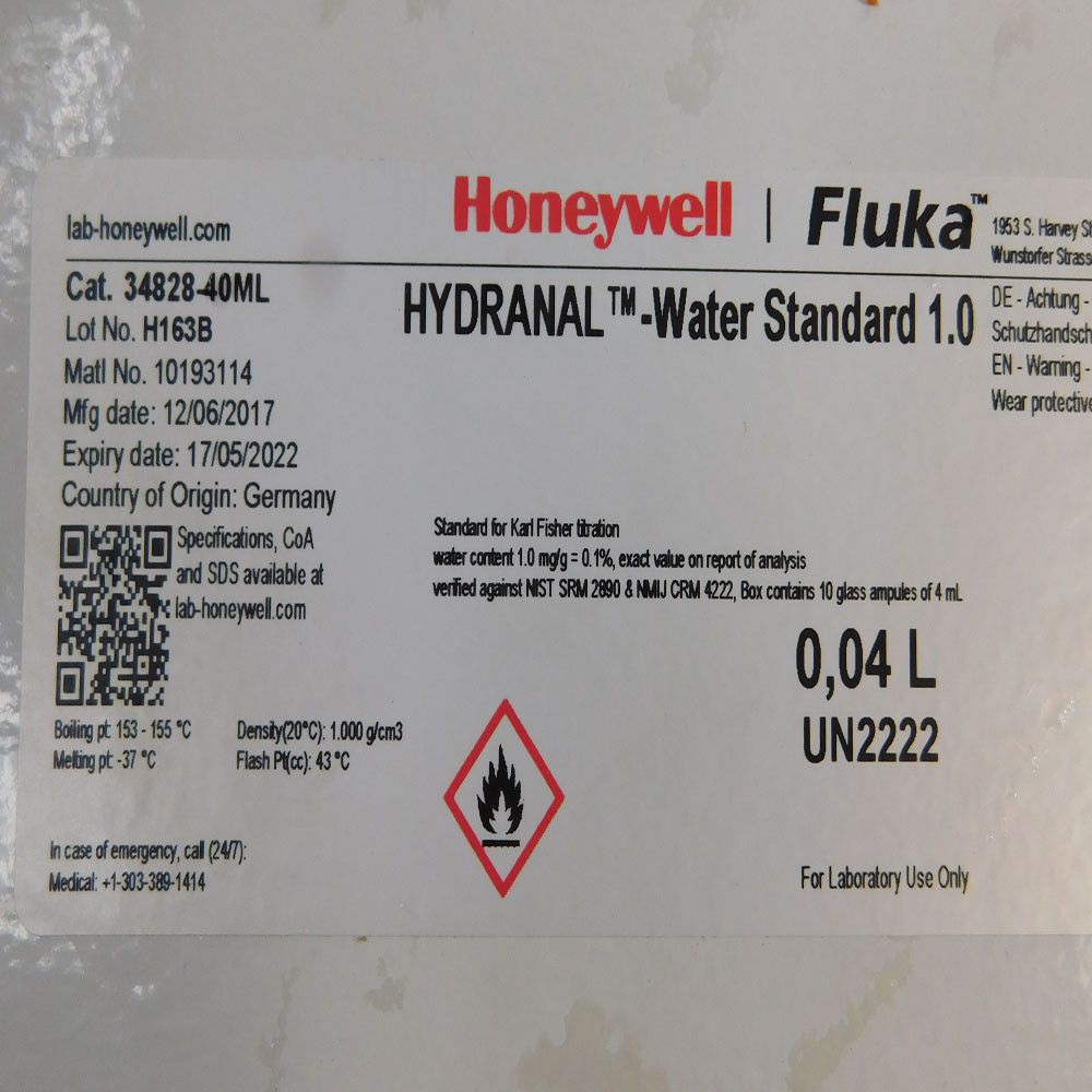 *Honeywell HYDRANAL™ - Water Standard 1.0
