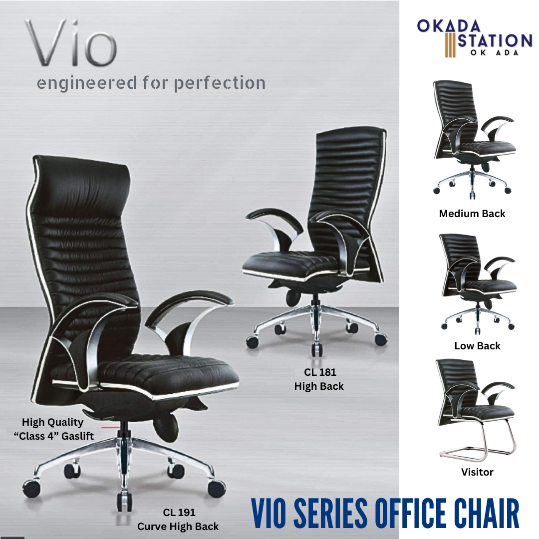 VIO PU LEATHER ERGONOMIC OFFICE CHAIR WITH ALUMINIUM LEG - ALL MODEL / CLASSIC CHAIR / VIO SERIES / ERGONOMIC EXECUTIVE CHAIR / VIO PU LEATHER OFFICE CHAIR / EXECUTIVE OFFICE CHAIR / ERGONOMIC OFFICE CHAIR / CHROME SERIES / OFFICE CHAIR / CHAIR