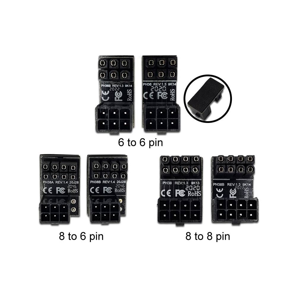 ATX 6 / 8PIN TO 6 / 8PIN MALE 180 DEGREE TURNING POWER ADAPTER CONVERTER FOR DESKTOP COMPUTER GRAPHICS CARD CONNECTOR