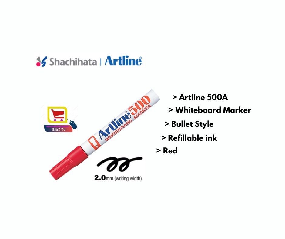 Artline Whiteboard Marker 500A Red
