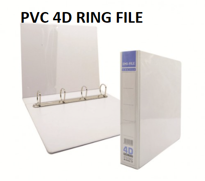 A3 4D WHITE PVC RING FILE / RING FILE 65MM
