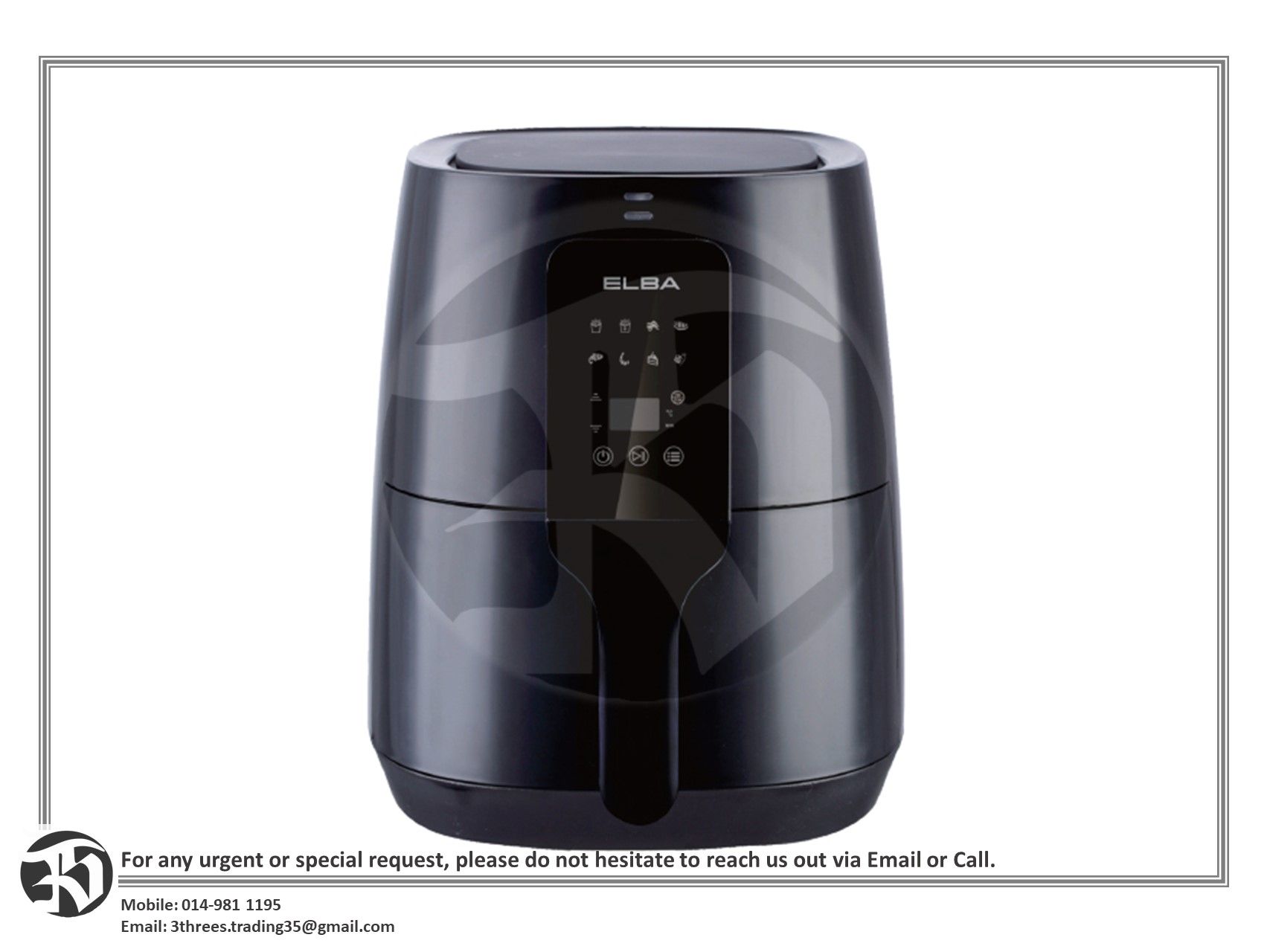 Elba Air Fryer Digital Touch Control Panel 3.2L