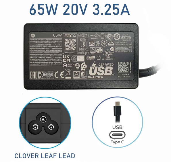 HP PROBOOK 440 G6 65W ADAPTER WITH POWER CORD UK P/N 60993901