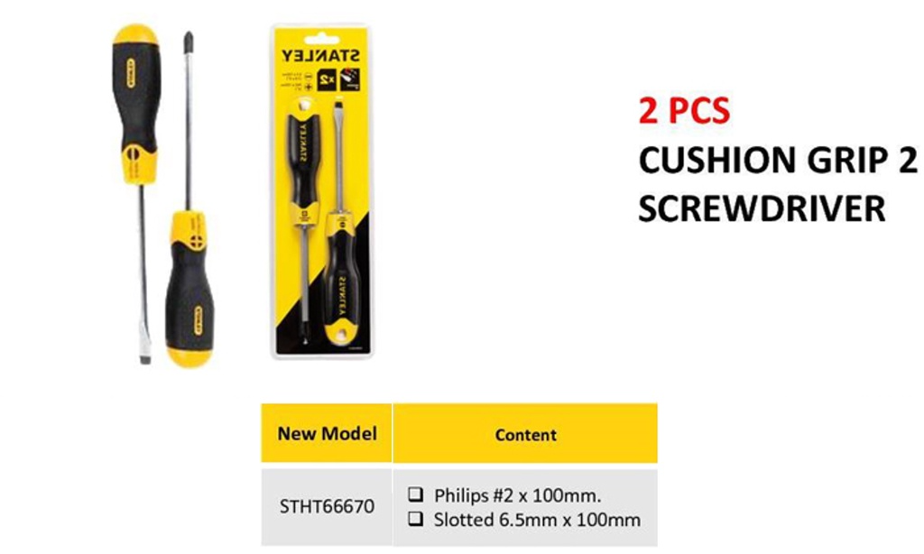 Stanley STHT66670-8 2Pcs Cushion Grip Screwdriver Set