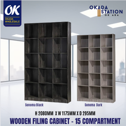HUP WOODEN FILING CABINET / 15 COMPARTMENT / RAK FILE / FILE CABINET / SU 805 / PIGEON HOLES RACK / RAK FILE KAYU / WOODEN FILE RACK