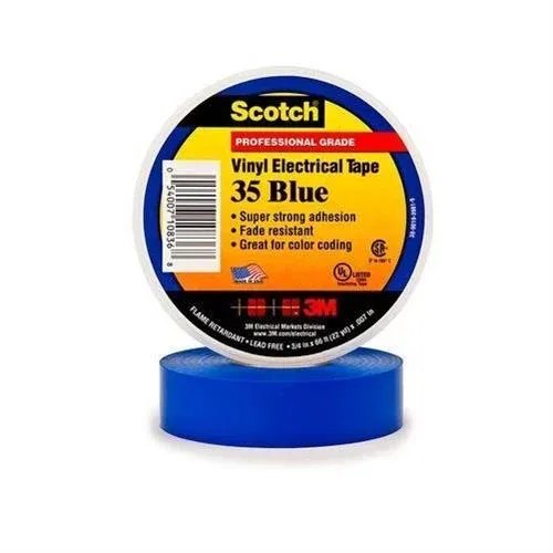 3M 35 Scotch Vinyl Electrical Tape (19mm X 20m) Blue 80610833925 [2033690]