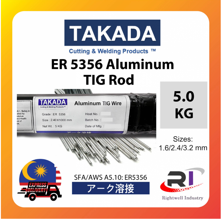 RIGHTWELL TAKADA WELDING TIG ROD/FILLER ALUMINIUM ER5356 5KG