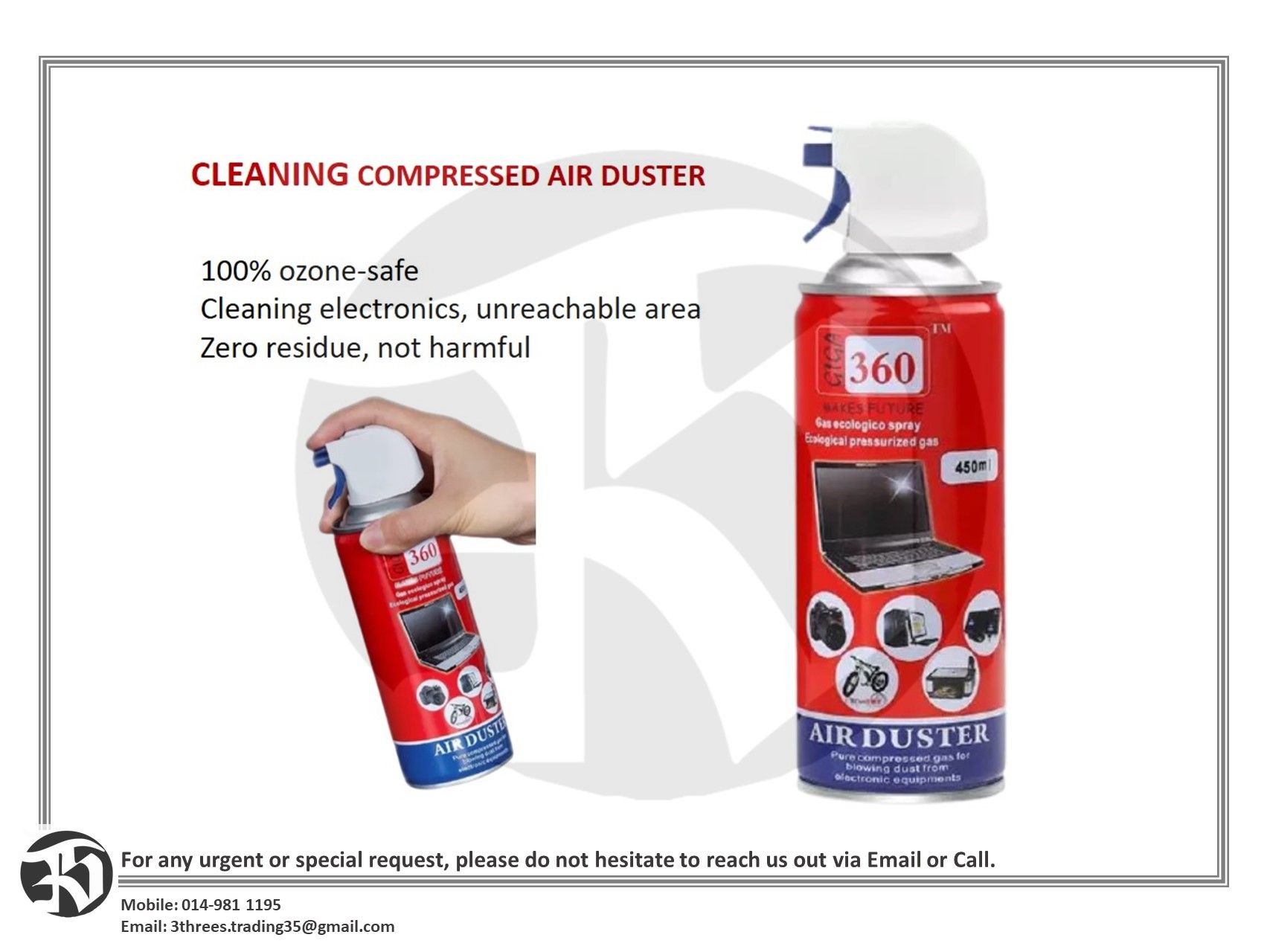 CLEANING COMPRESSED AIR DUSTER