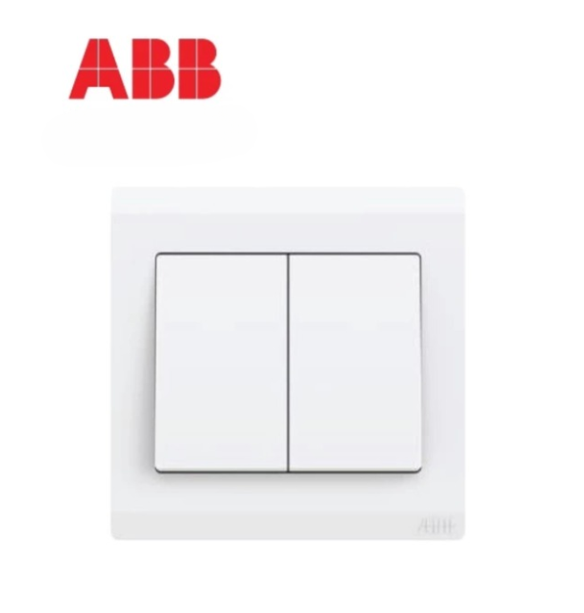 ABB INORA 2 GANG 1-WAY 10AX SWITCH WHITE (BL102)