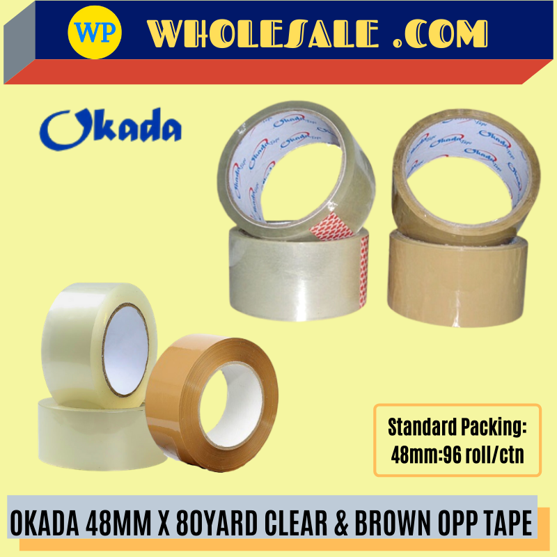 48MM X 80 YARD OKADA CLEAR & BROWN OPP TAPE / Okada / Tape / Cellophane Tape / OPP Tape / Brown OPP Tape / 48MM X 80 YARD OKADA CLEAR & BROWN OPP TAPE