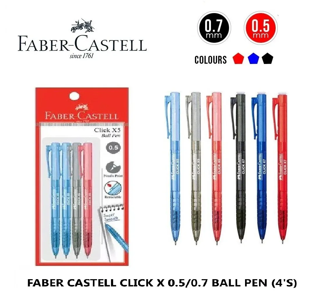 BALL PEN (FABER CASTELL CLICK X5 ) 0.5MM/0.7MM PER PCS