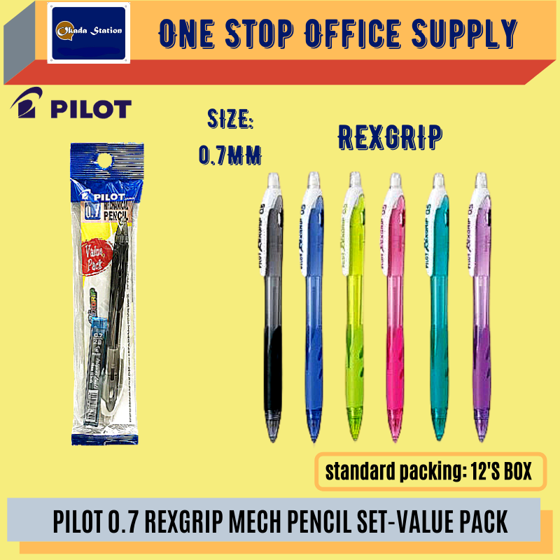 PILOT 0.7MM REXGRIP 10R7 MACHANICAL PENCIL SET-VALUE PACK / Pilot / 0.7mm / Machanical Pencil / 10R7 / Pilot Rexgrip Machanical Pencil
