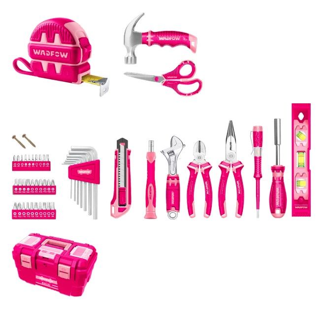 WADFOW 89 PCS PINK HAND TOOLS SET-WHS3B89 89