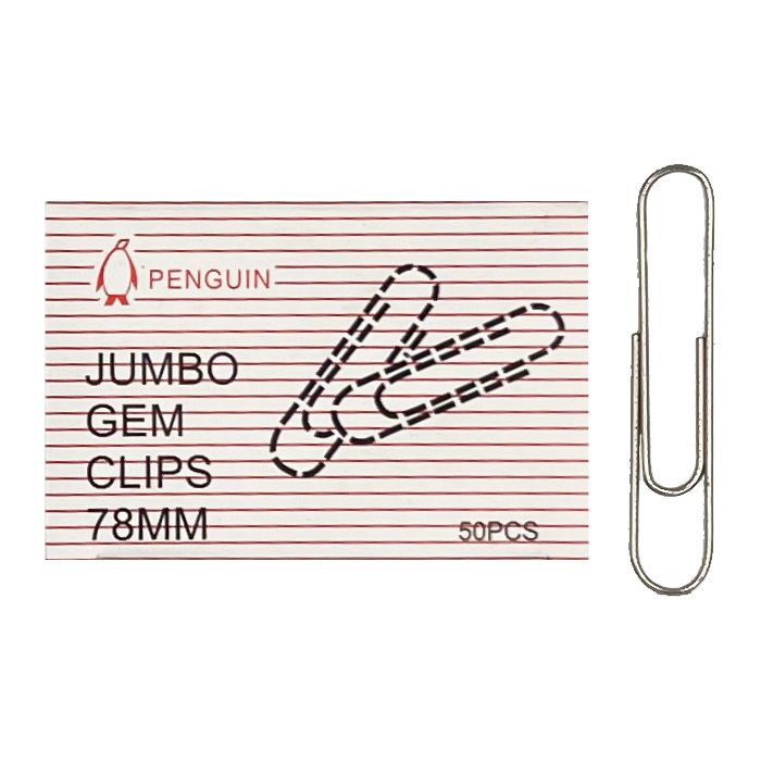 PENGUIN JUMBO KING GEM CLIP 78MM (50 PCS)