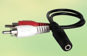 Audio 3.5mm (F) To 2x RCA (M) 30cm Cable