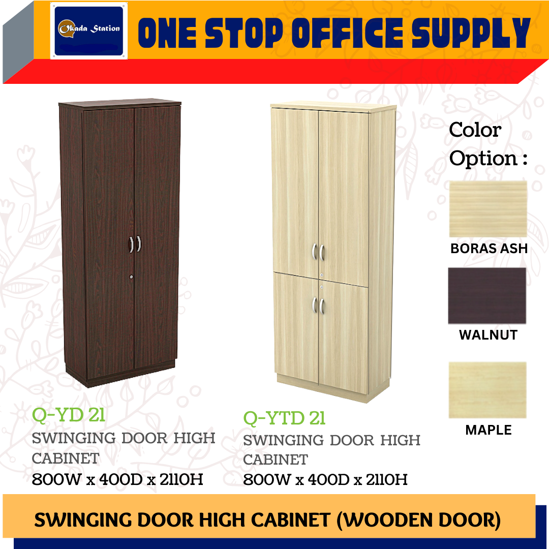 VS Q SERIES SWINGING DOOR HIGH CABINET - (Q-YD 21) & (Q-YTD 21) / Q-SERIES / HIGH CAIBNET / WOODEN CABINET / STORAGE CABINET / FILE CABINET / RACK FILE