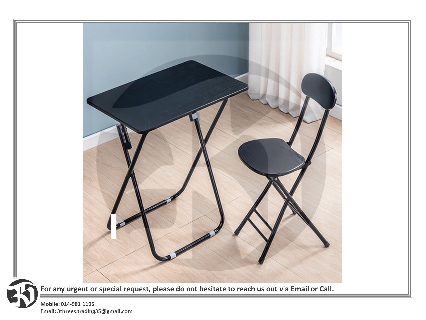 Foldable Desk Set (Table & Chair)