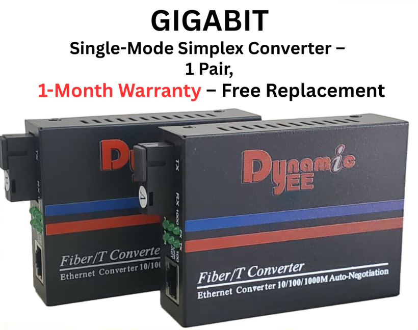 DEE 20KM GIGABIT SINGLE MODE FIBER MEDIA CONVERTER TRANSCEIVER MS-03-A & GS-03-B 1 PAIR CON104