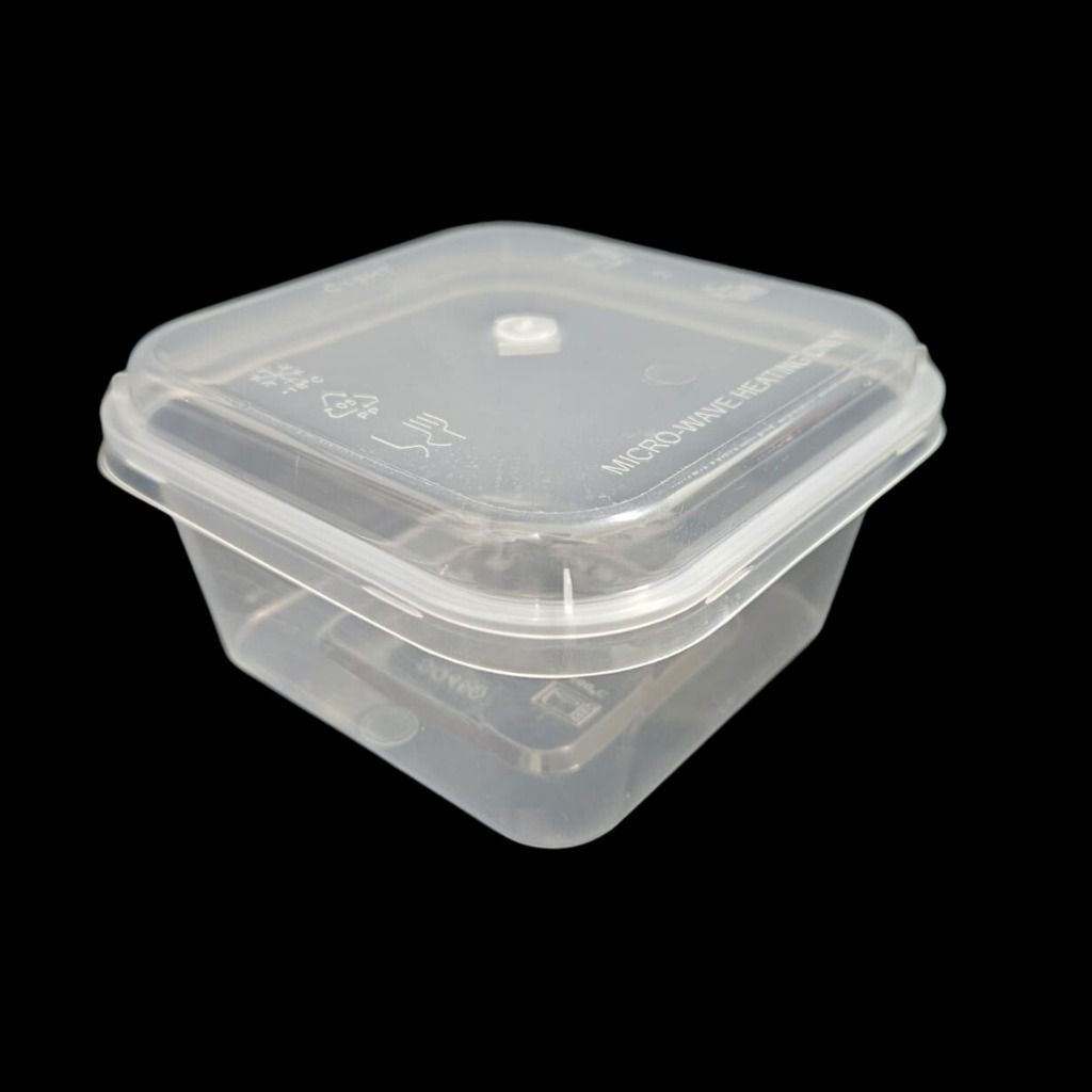 Square Disposable Plastic Food Container 450ml / 50 pcs