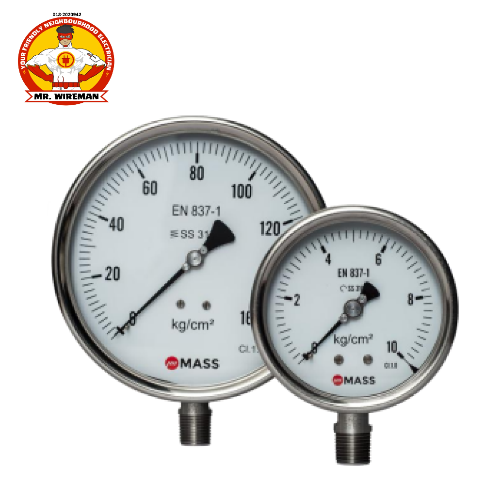 Mass Pressure Gauge Model WPS 150mm 0-4 Bar/0-28 Bar