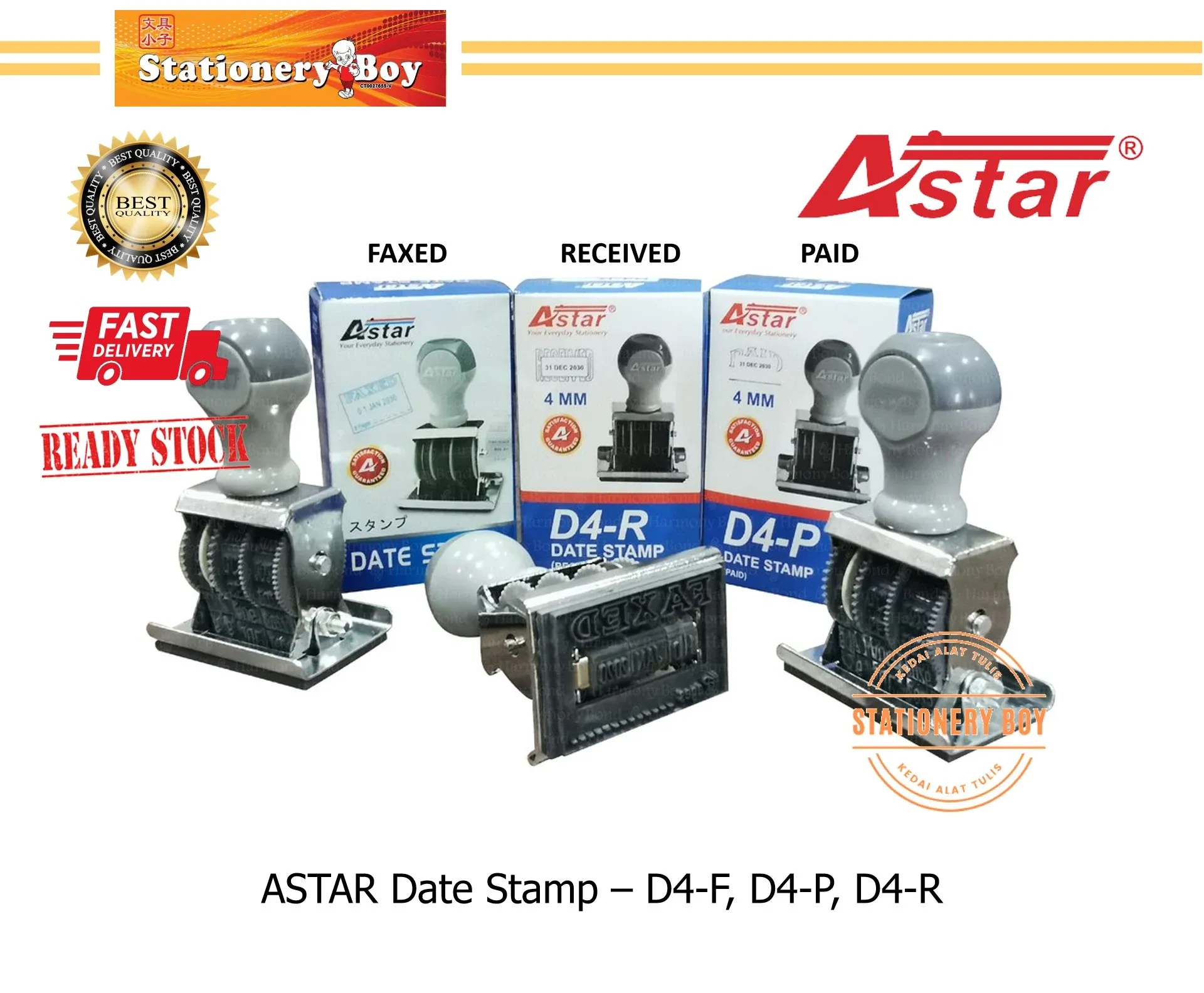 ASTAR Date Stamp D4 / Pengecap Tarikh - D4-F, D4-P, D4-R