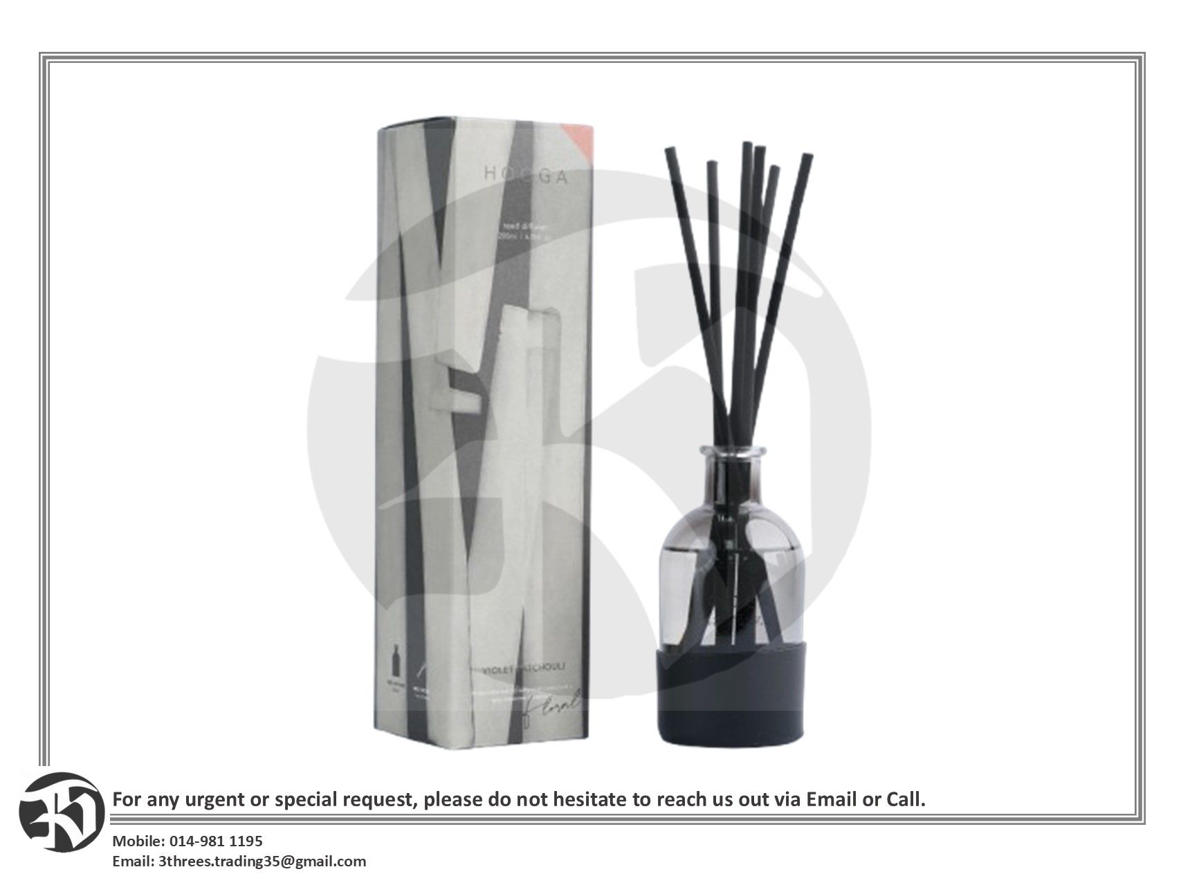 HOOGA Black Reed Diffuser