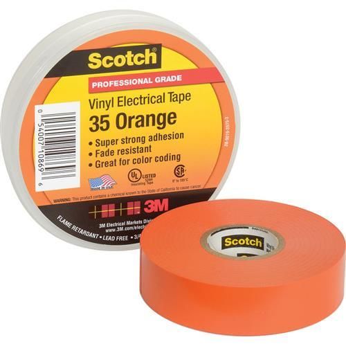 3M 35 Scotch Vinyl Electrical Tape (19mm X 20m) Orange 80610834022 [2033886]