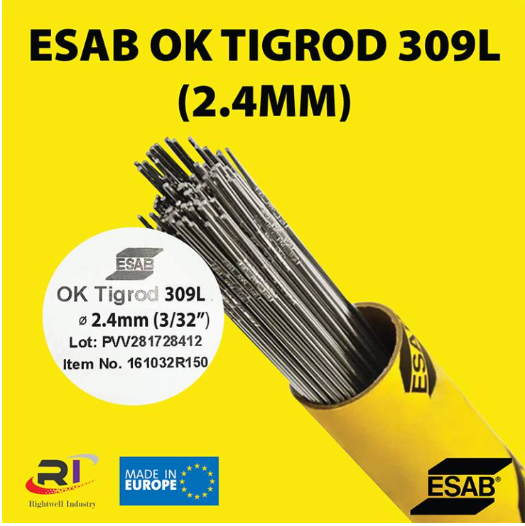 RIGHTWELL ESAB OK TIGROD 309L STAINLESS STEEL TIG WELDING ROD (2.4MM, 5KG)