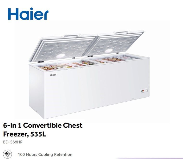 HAIER *HAIER 535L BD-568HP 6 IN 1 CONVERTIBLE CHEST FREEZER