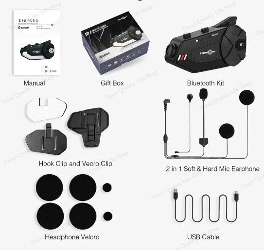 Freedconn R1 Plus Wifi Dual Mics Recorder Motorcycle Camera Bluetooth 5.0