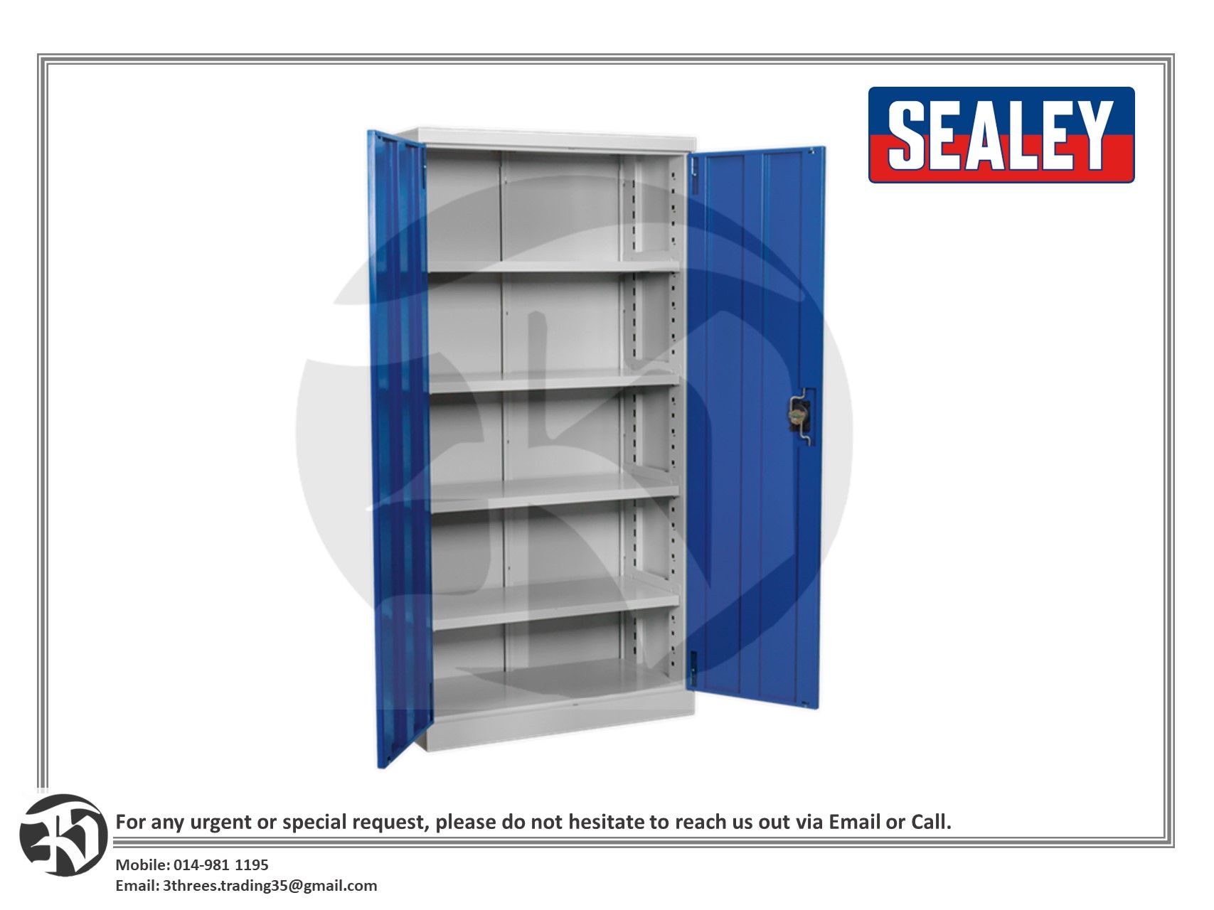 Sealey APICCOMBOF4 Industrial Cabinet, 4 Shelf, 1800mm