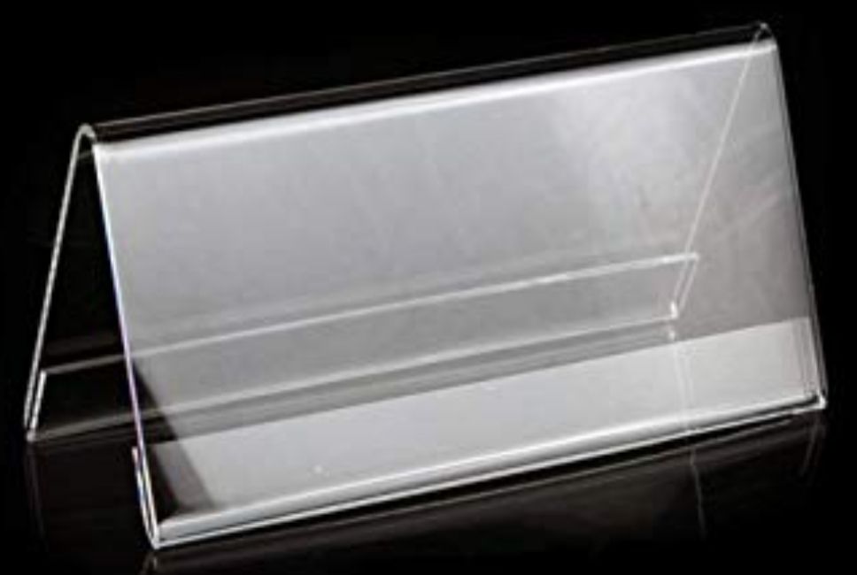 Acrylic v shaped stand 10.0cm x 18.0cm