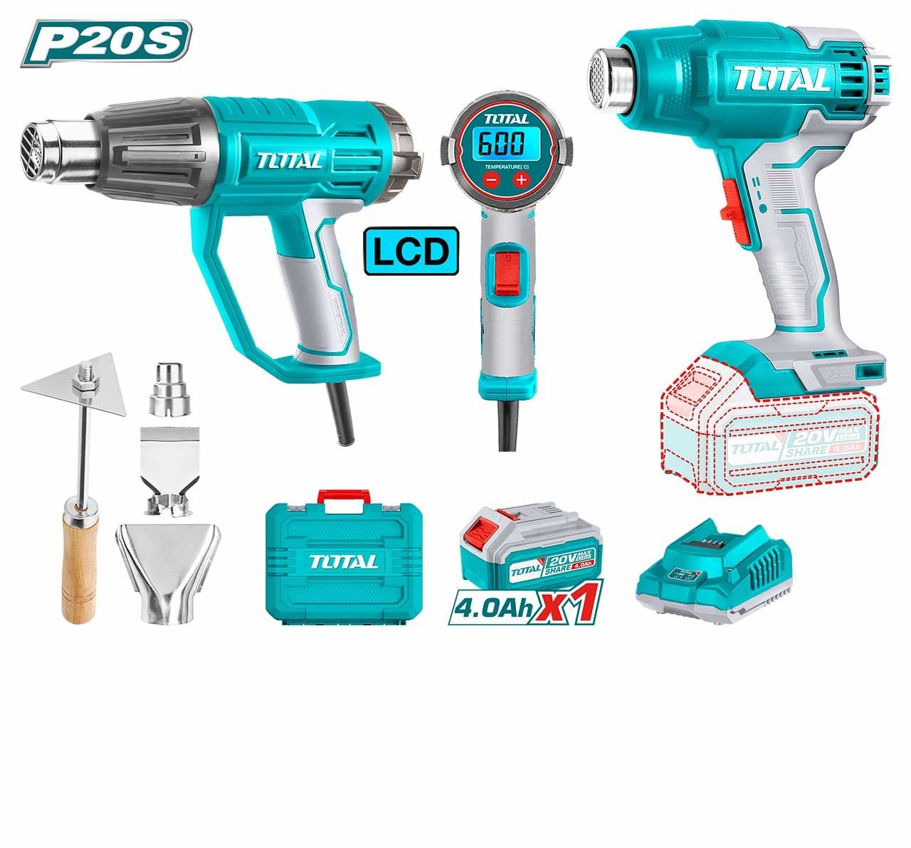 TOTAL TOSLI240201 Heat Gun Combo Kit
