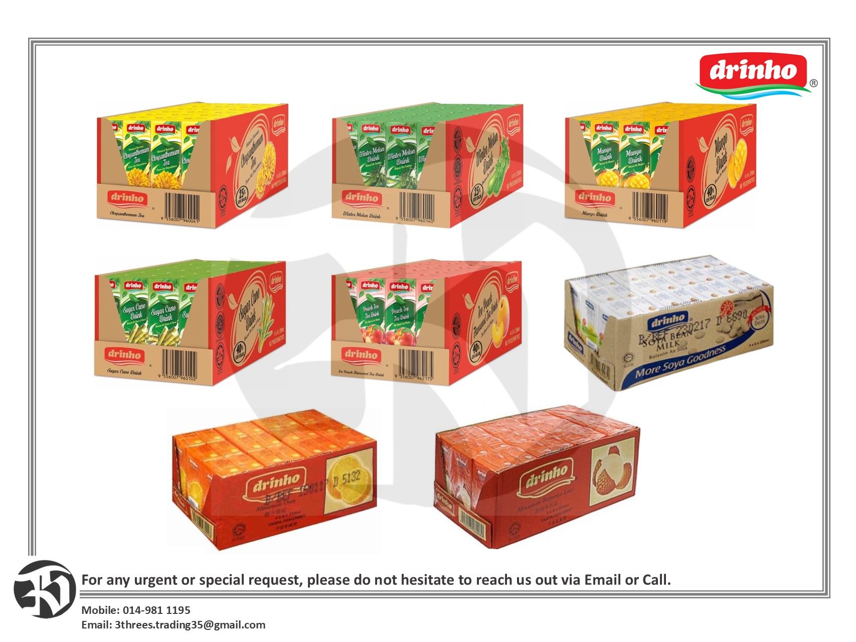 Drinho Packet Drinks Assorted (250ml x 24)