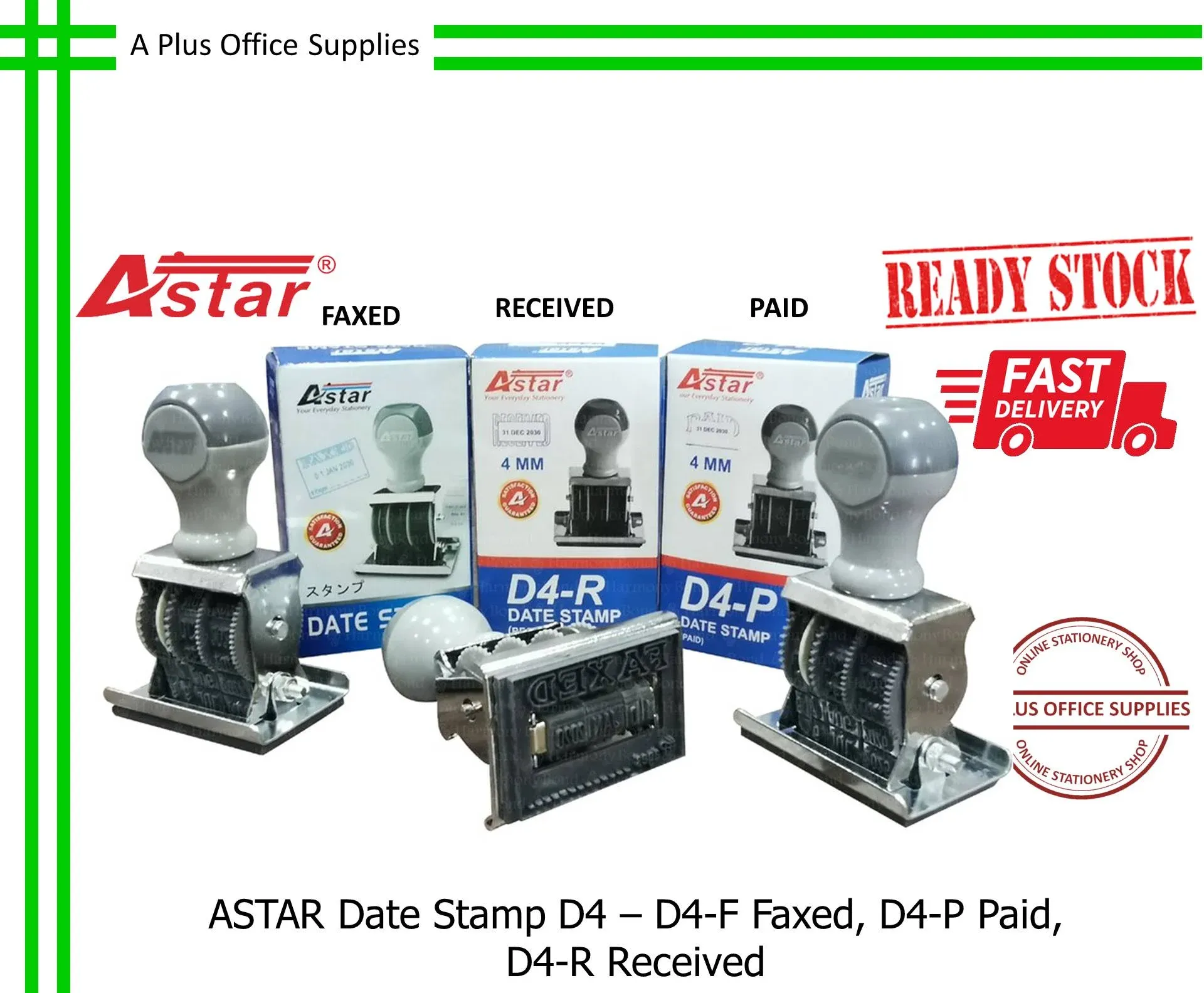 ASTAR Date Stamp D4 / Pengecap Tarikh - D4-F, D4-P, D4-R