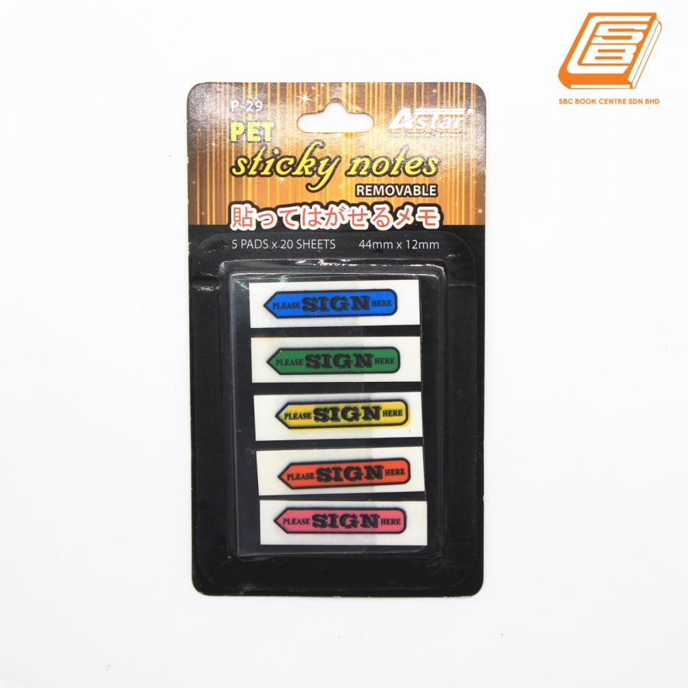 PVC STICKY NOTES PLEASE SIGN 44MMX20MM ASTAR