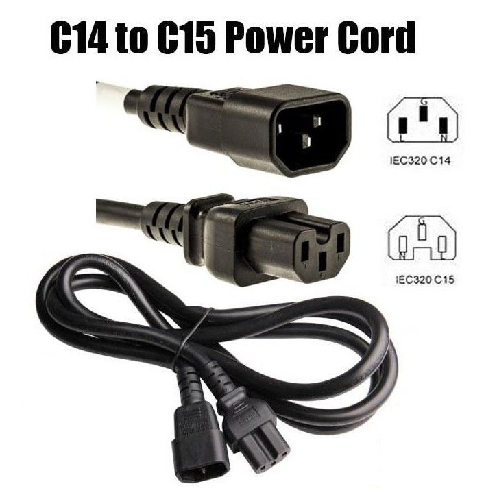 QS C14 to C15 Power Cord Extension 3 Meter 1.5mm Copper