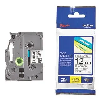 Brother Label Laminated Tape Tze-131 Black On Clear 12mm