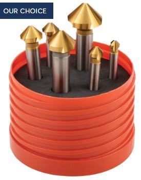 Sherwood Countersink Set, Countersink, Straight Shank, Set of 6, Cobalt High Speed Steel, TiN SHR0208990Y