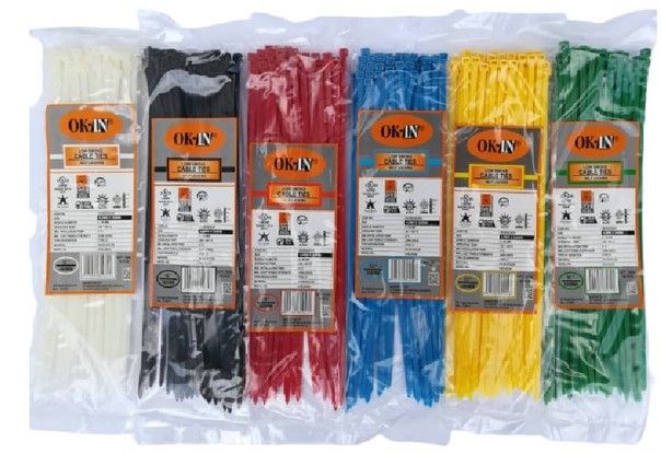 Others 100pcs of 300mm (12”) OK-IN Nylon Colour Cable Ties ( Self Locking ) Blue / Red / Orange / Yellow / Green